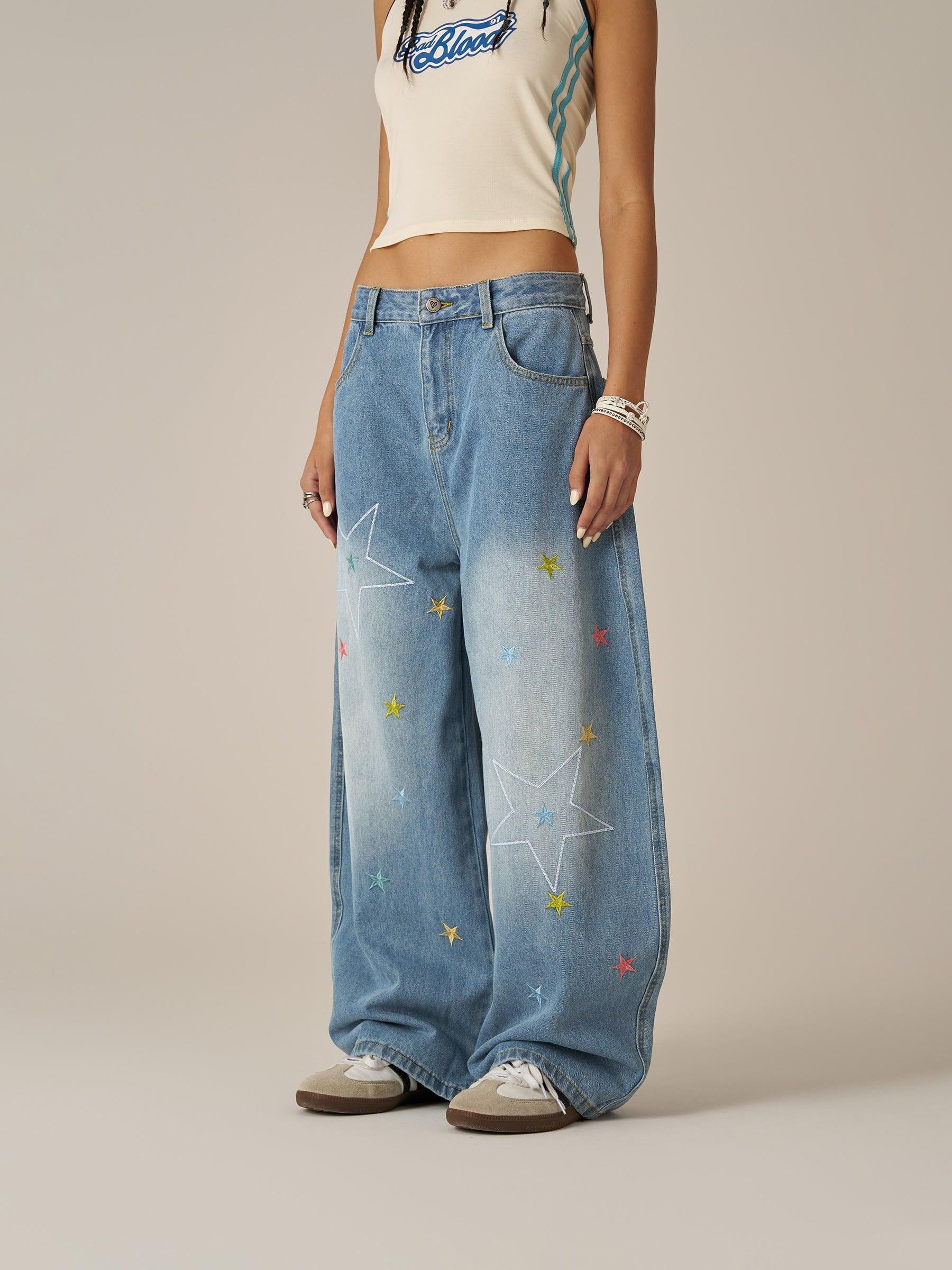 Aelfric Eden Baggy Barrel  Colorful Star Jeans Product Image