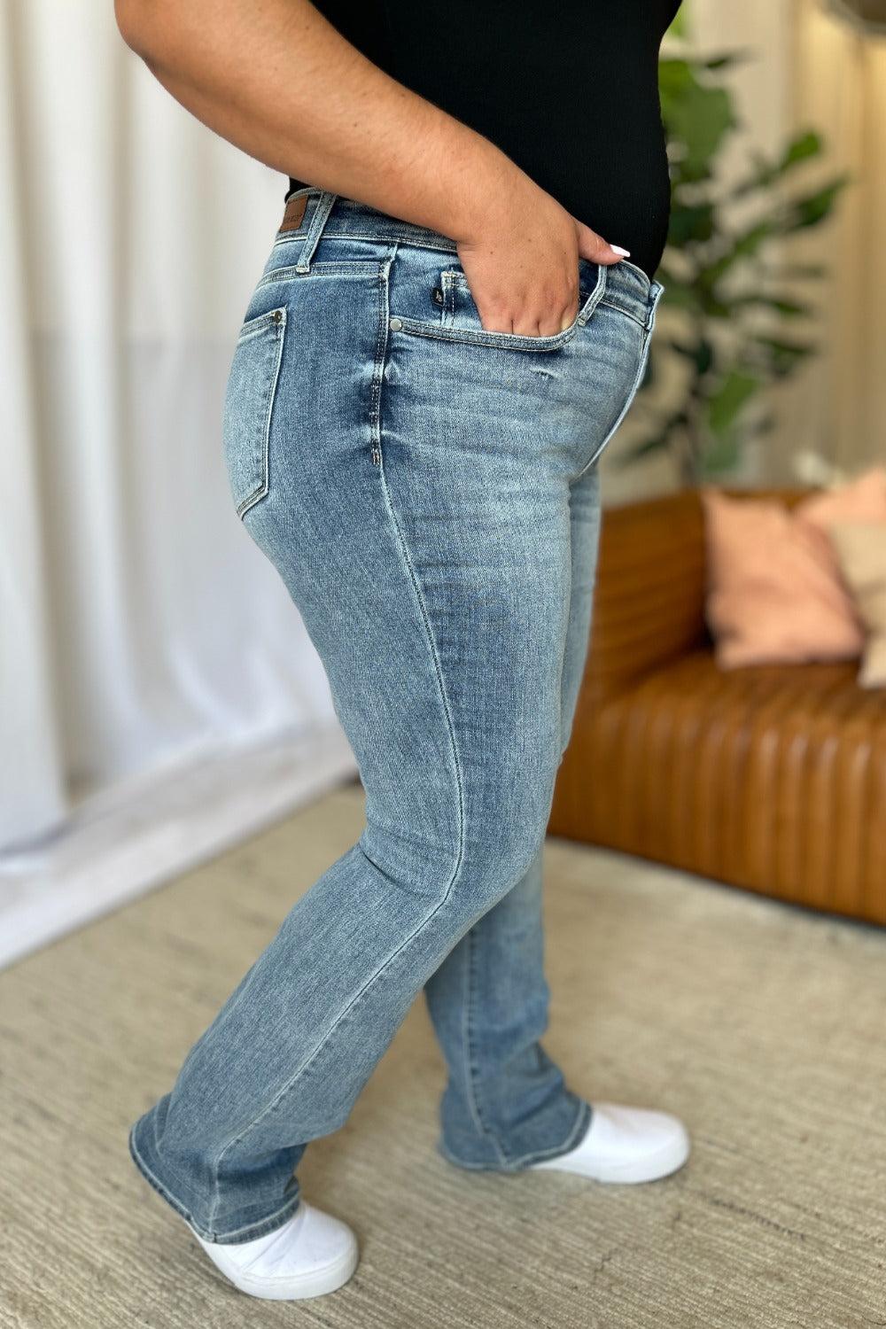 Renae Mid-Rise Nondistressed Bootcut Judy Blue Jeans - ONLINE EXCLUSIVE! Product Image