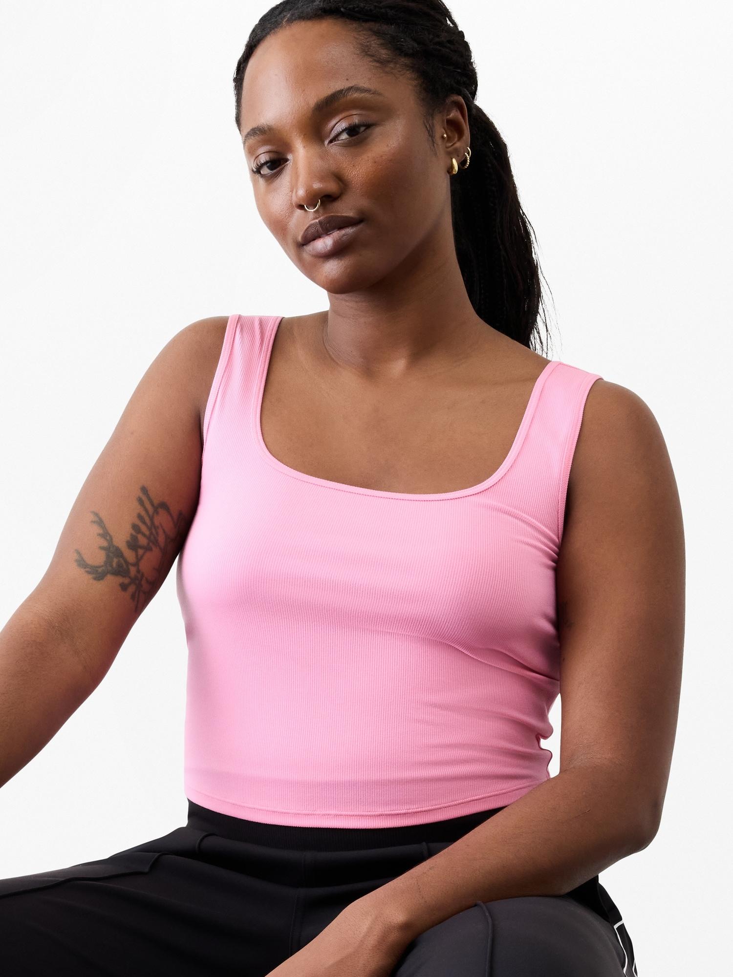 Signature Rib Square Neck Crop Tank Product Image