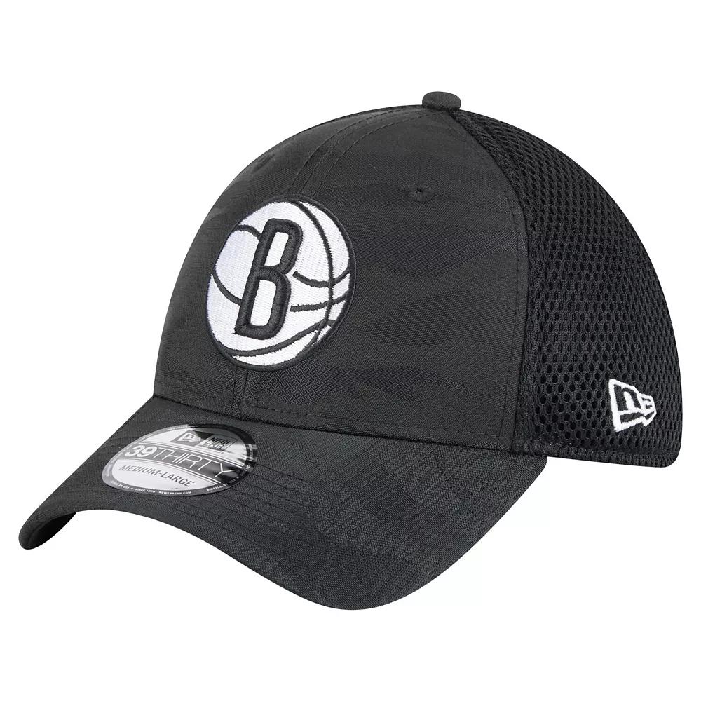 Men's New Era Black Brooklyn Nets Subtle Camo 39THIRTY Flex Hat,  Product Image