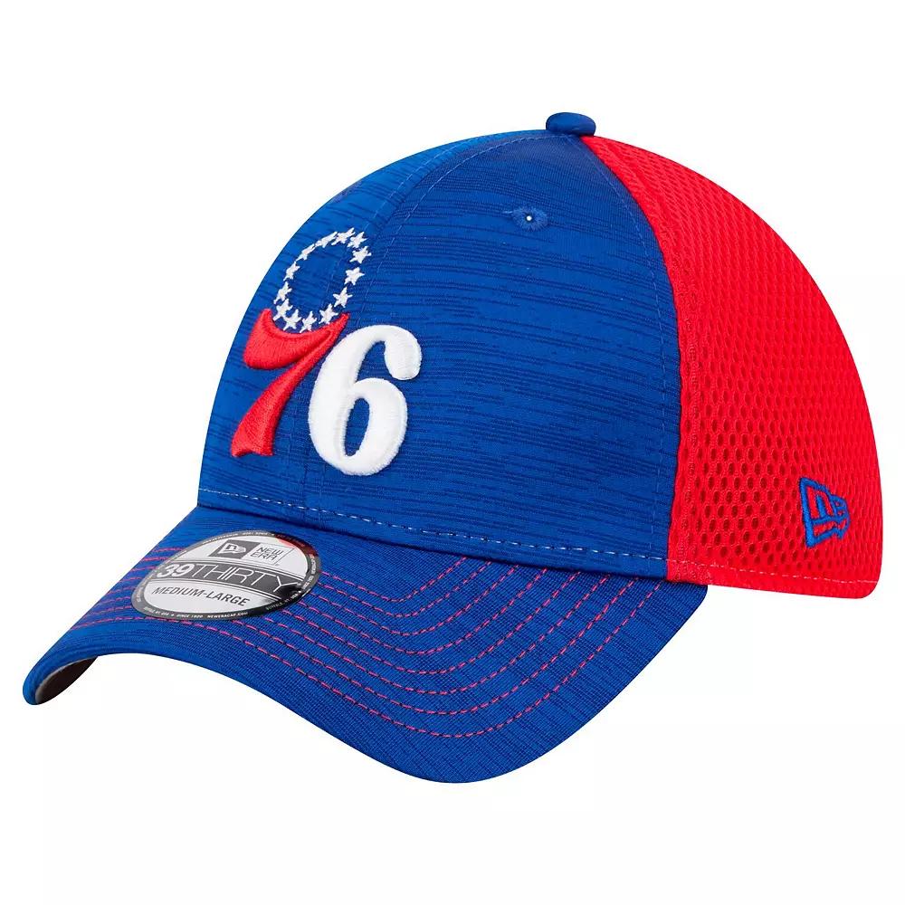 Men's New Era Royal/Red Philadelphia 76ers Active Tech Neo Flex 39THIRTY Flex Hat, Size: Medium/Large, 76r Blue Product Image