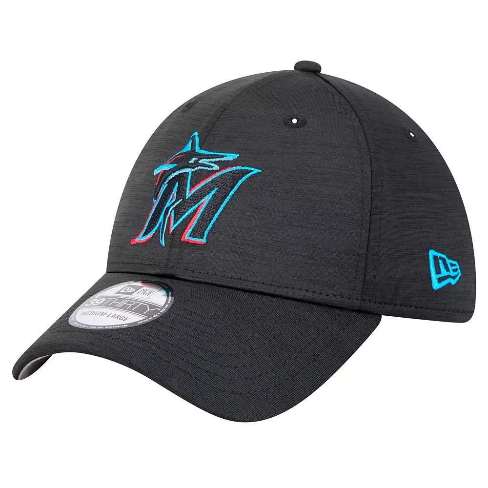 Men's New Era Black Miami Marlins Tech 39THIRTY Flex Hat,  Product Image