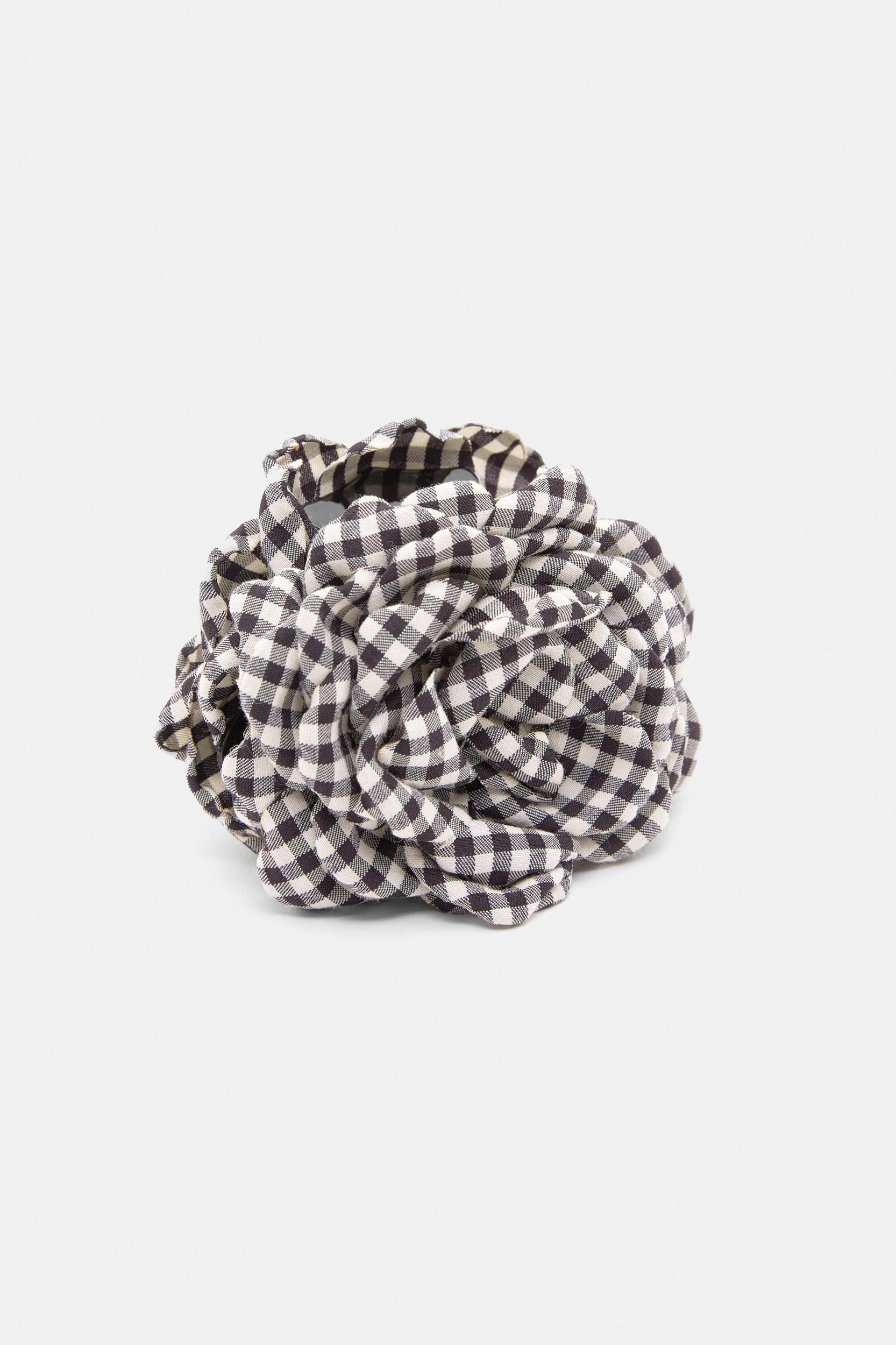 Gingham flower hair clip Product Image