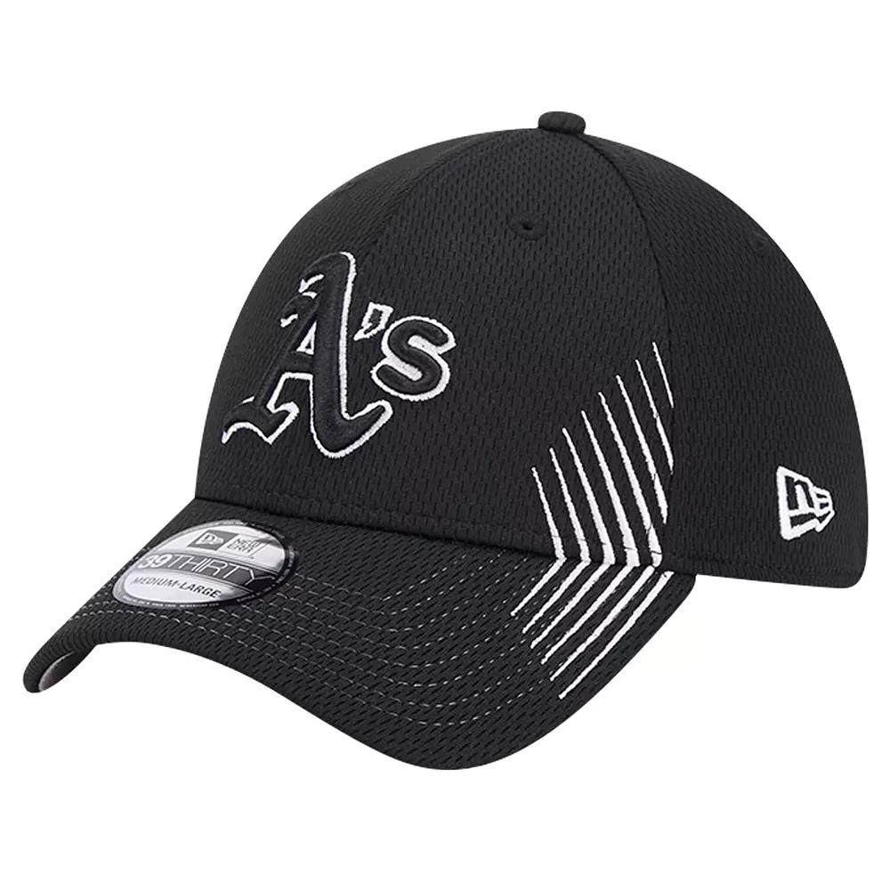 Men's New Era Black Oakland Athletics Active Dash Mark 39THIRTY Flex Hat,  Product Image