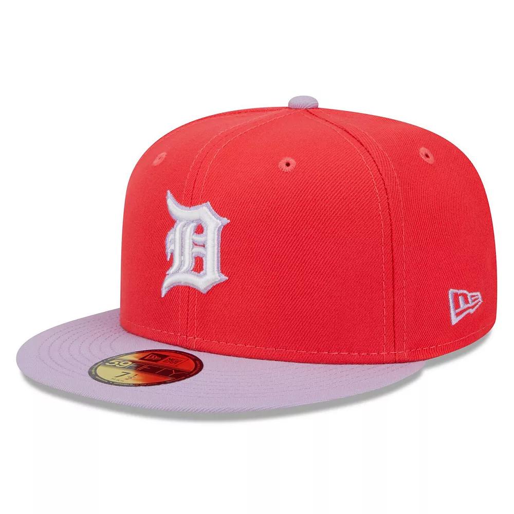Men's New Era Red/Lavender Detroit Tigers Spring Color Two-Tone 59FIFTY Fitted Hat, Size: 7 1/4 Product Image