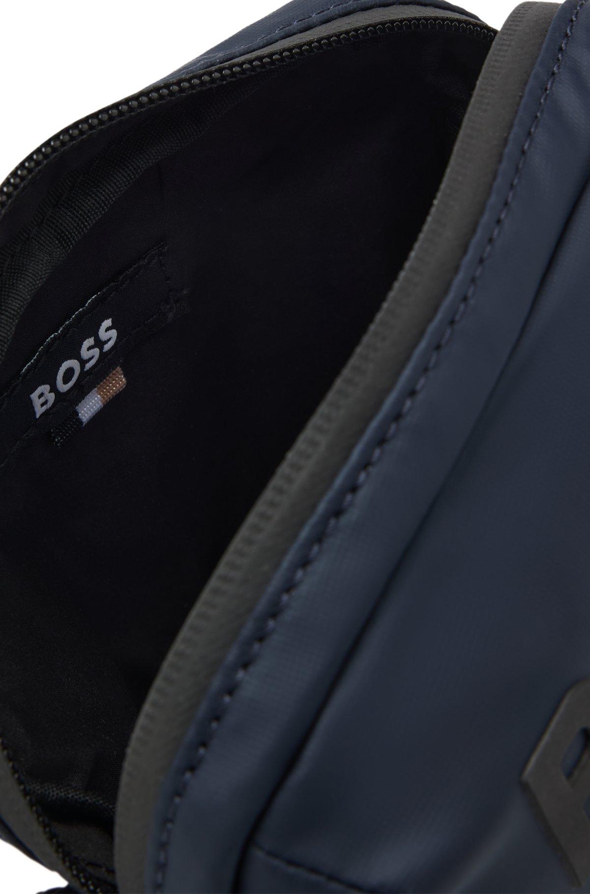 Faux-leather reporter bag with tonal logo Product Image