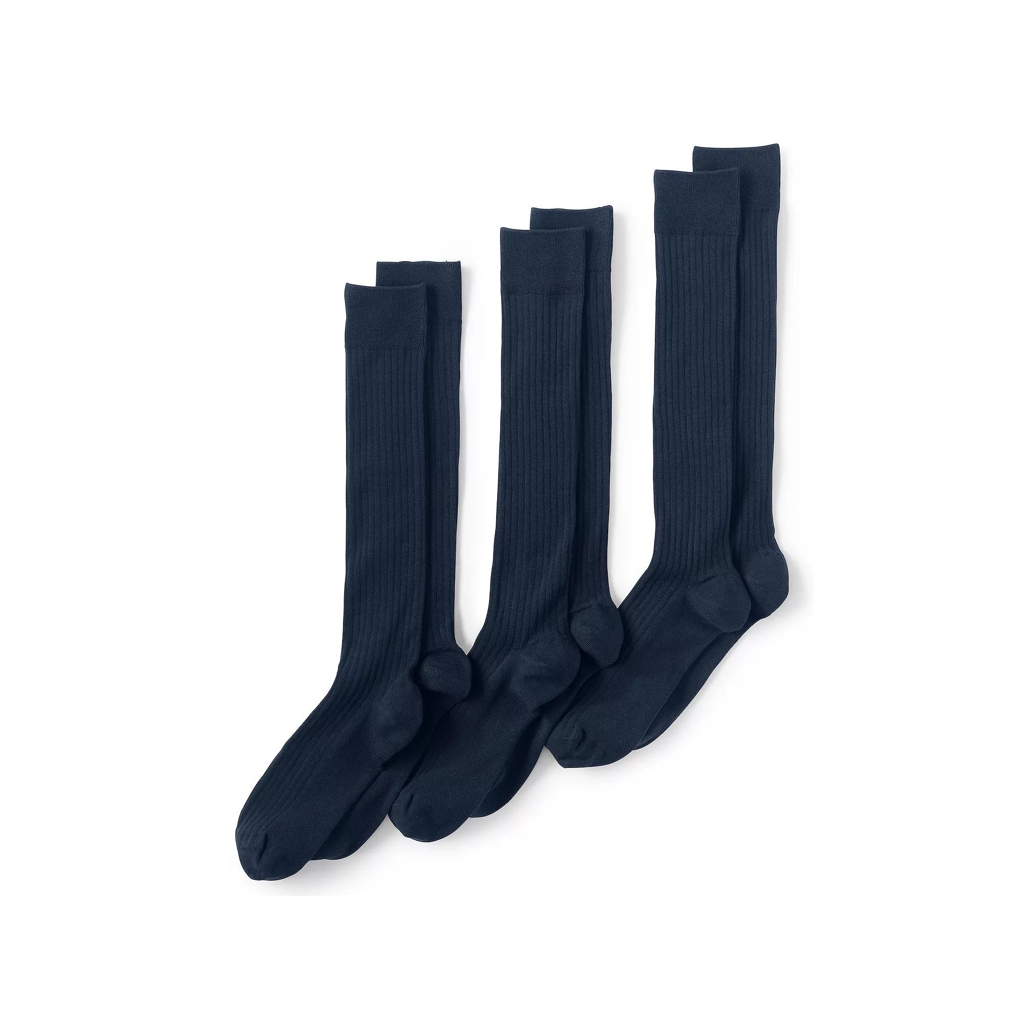 Men's Lands' End Seamless Toe 3-Pack Dress Socks,  Product Image