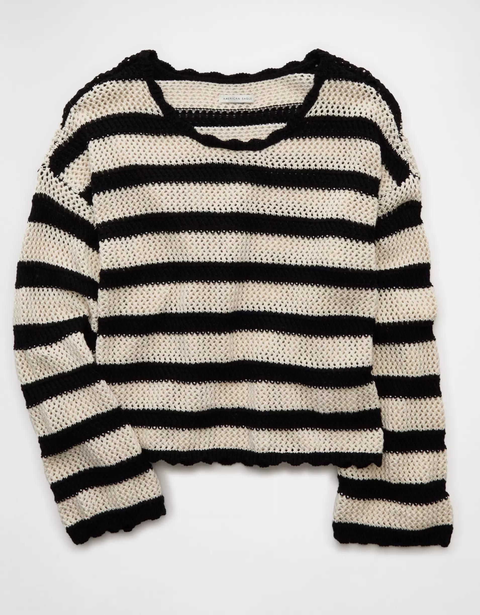 AE Cropped Crochet Sweater Product Image