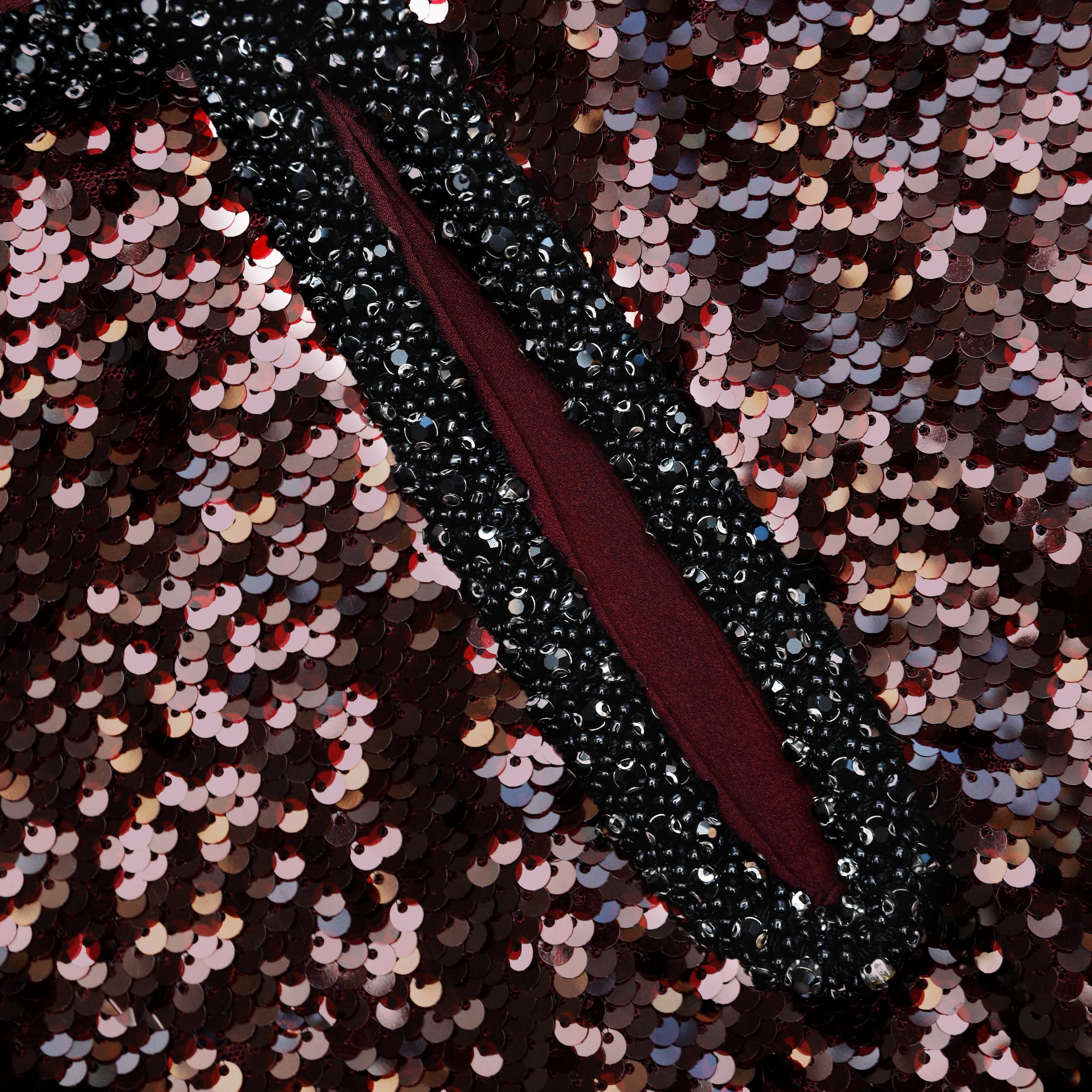 Burgundy Sequin Mini Dress Product Image