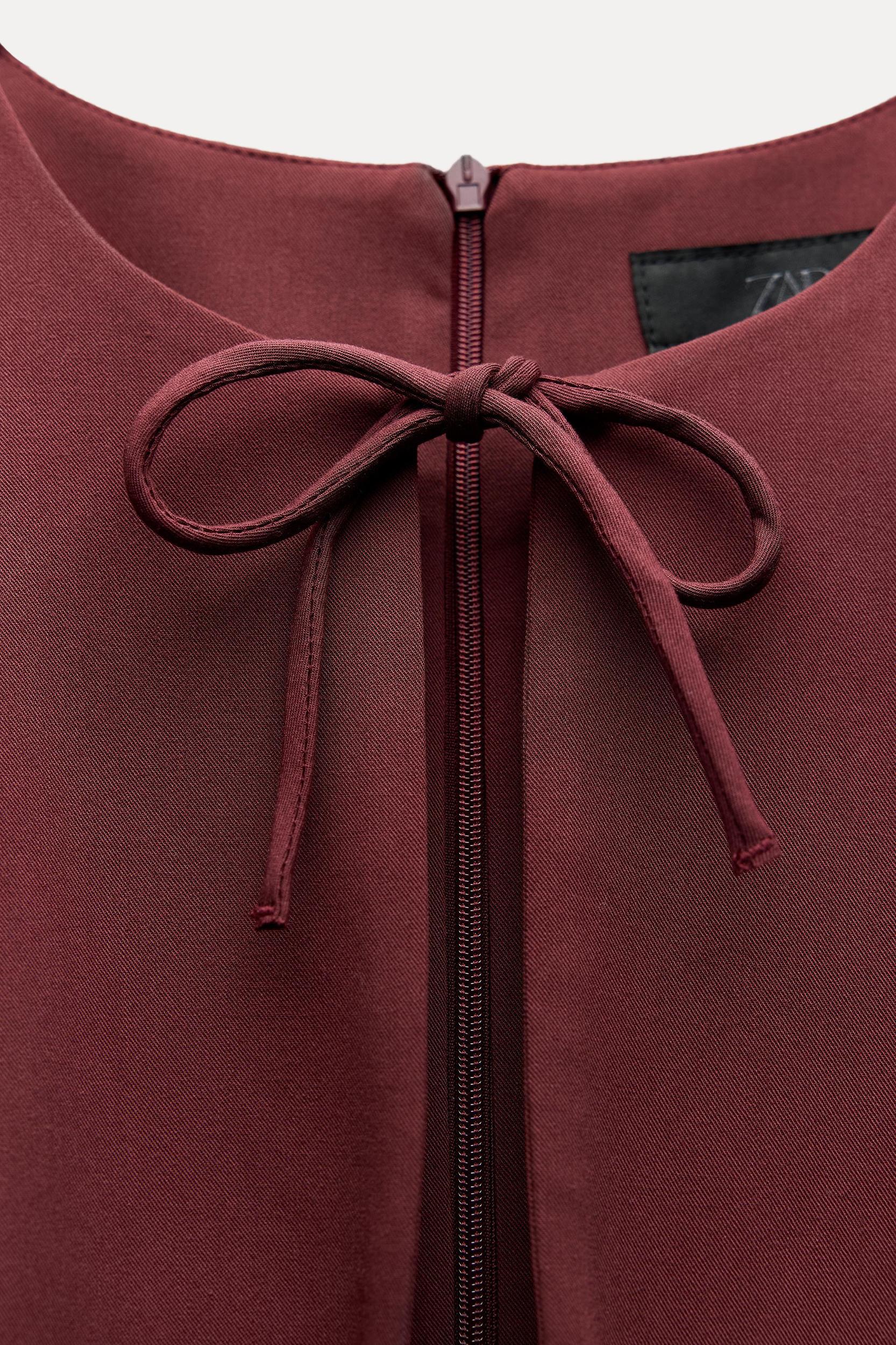 GODET BOW SHORT DRESS Product Image