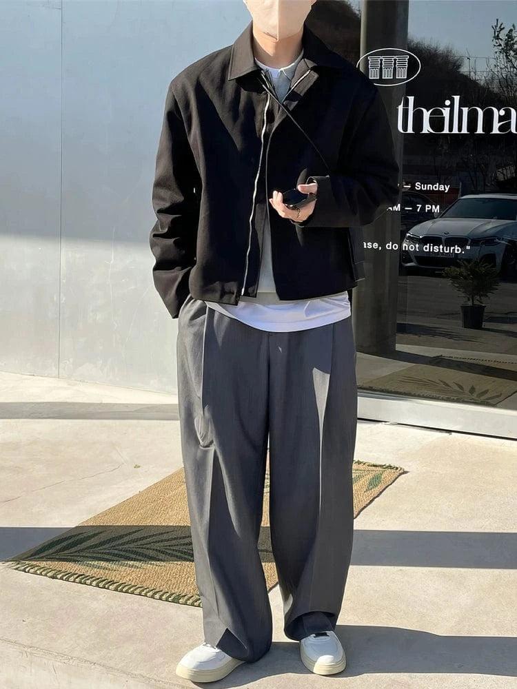 RT No. 13058 PLEATED WIDE STRAIGHT PANTS Product Image