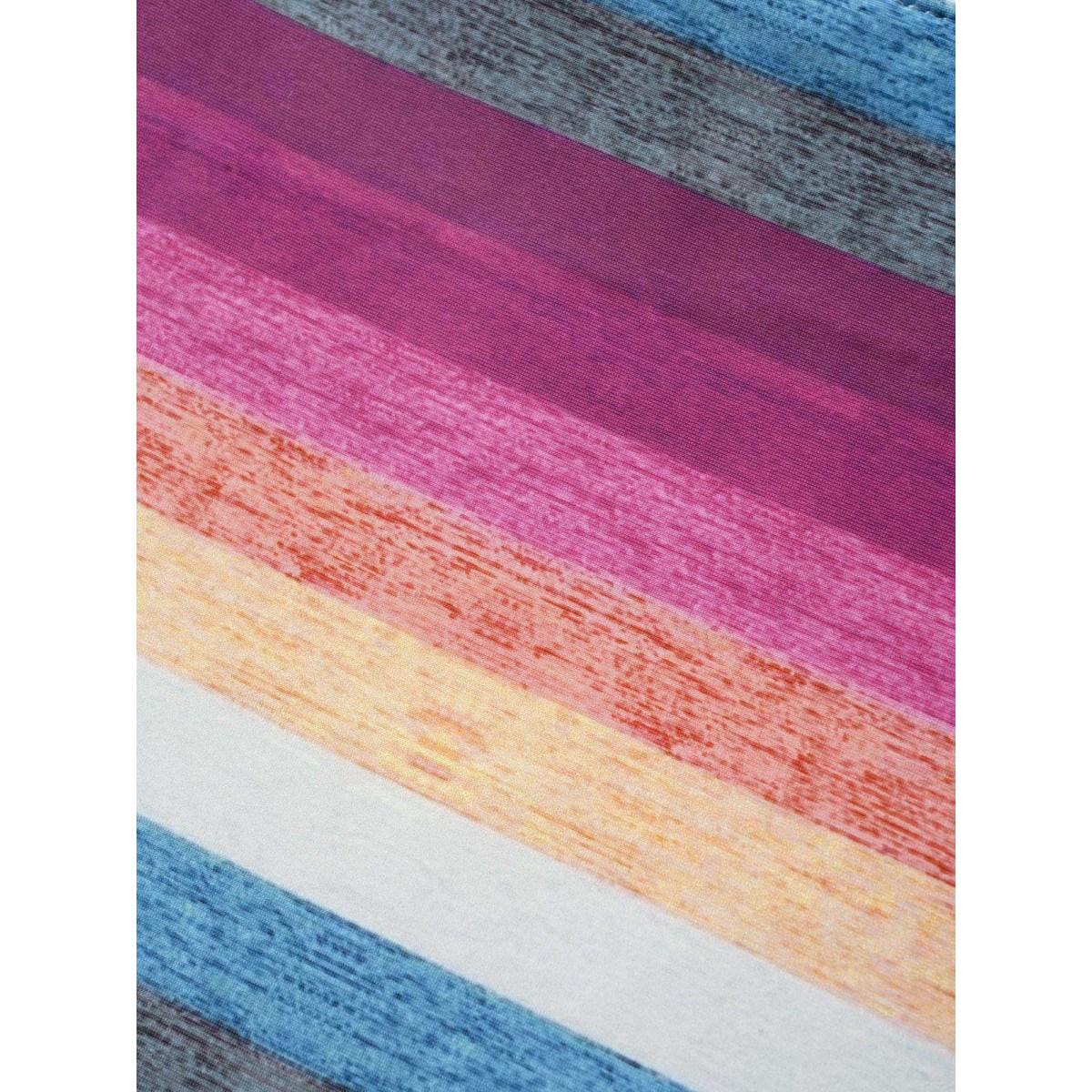 Plus Size Contrast Striped Tie Knot Swim Dress Women's Swimwear Multicolor Bodycon Non High stretch Curve Swim Dresses BloomChic 14-16/1X Product Image