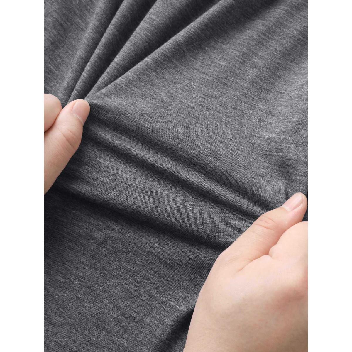 Plus Size Supersoft Heathered Ruched Straps Midi Dress DimGray Women Casual Frill Trim Knit Dresses Bloomchic 18-20/2X Product Image