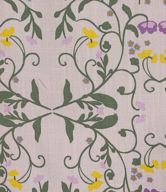 Allison Daley Trellis Floral Print 3/4 Sleeve Crew Neck Lace Detail Blouse Product Image