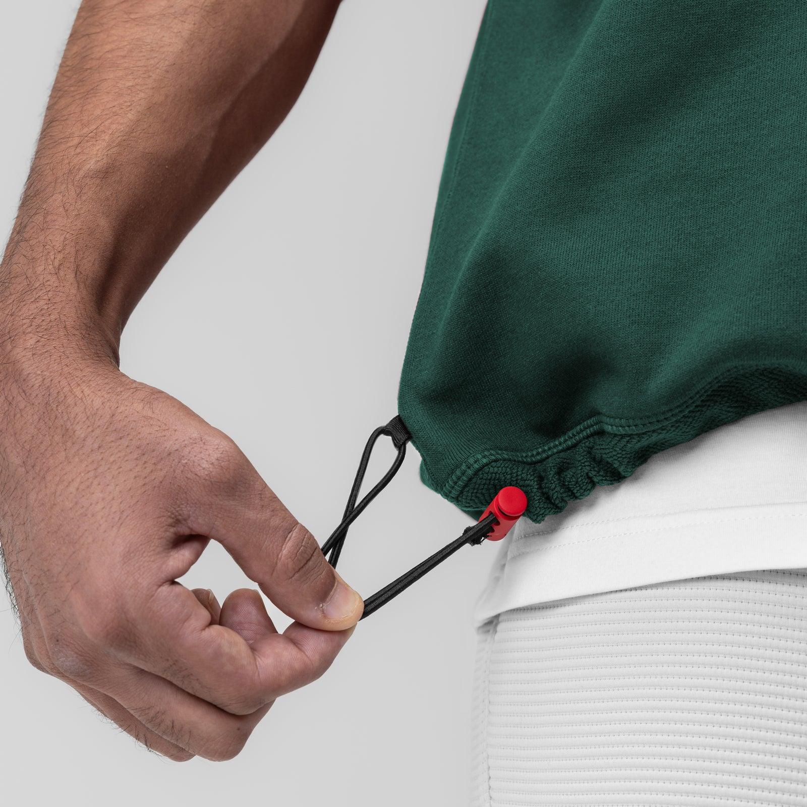 1026. Herringbone Terry Oversized Cinch Tee - Forest Green Product Image