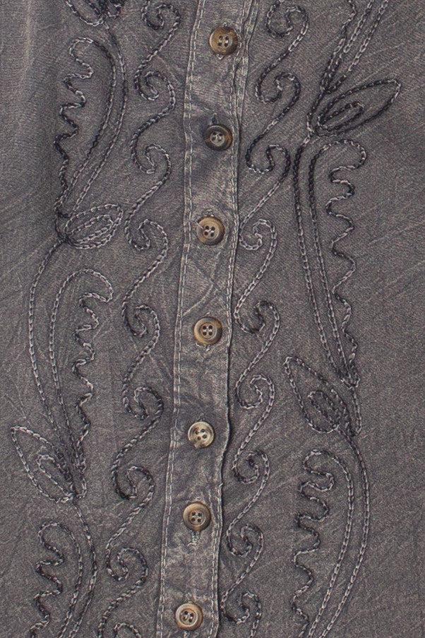 Embroidered Stone Washed Mini Dress Product Image