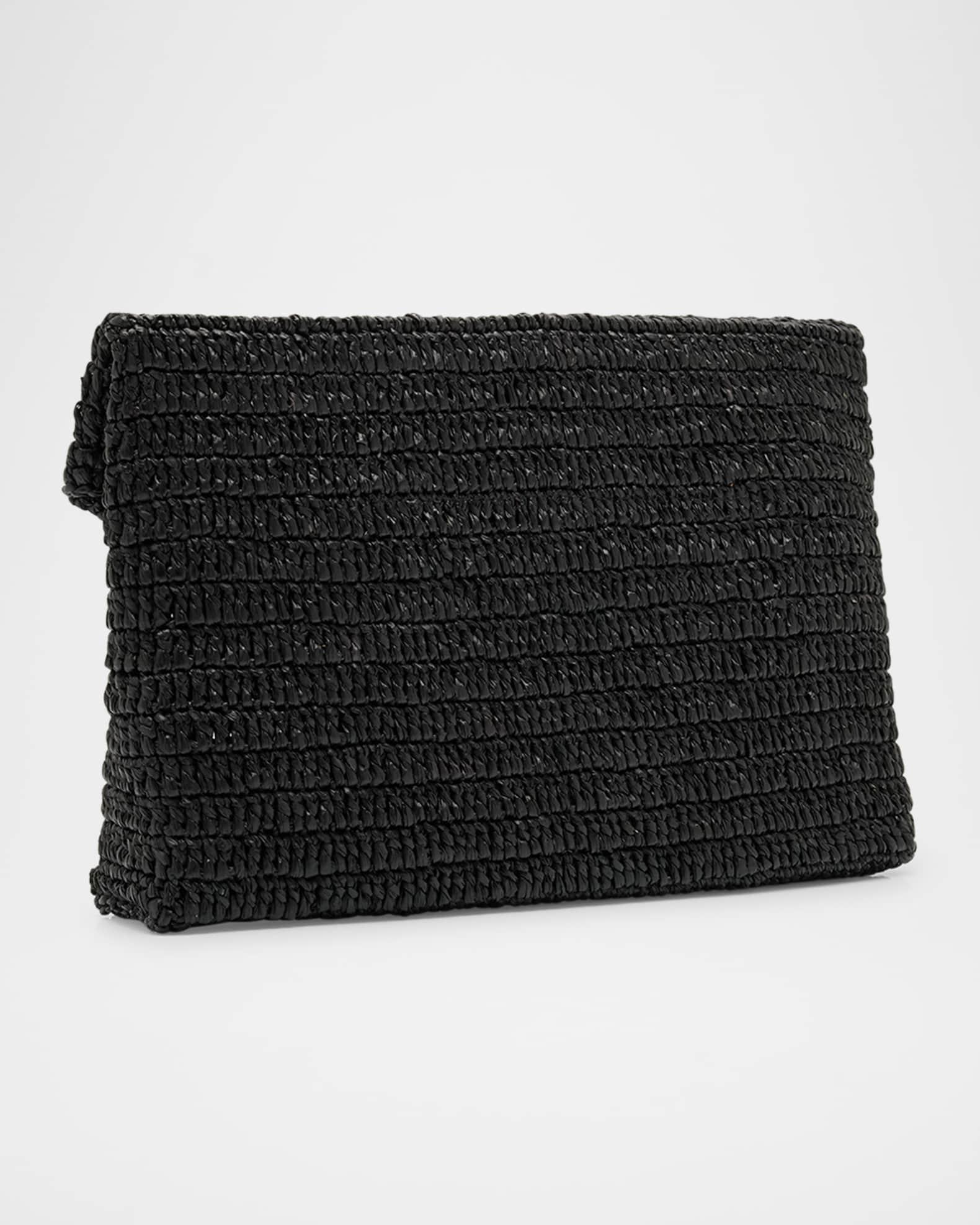Large Envelope Flap YSL Clutch Bag in Raffia Product Image