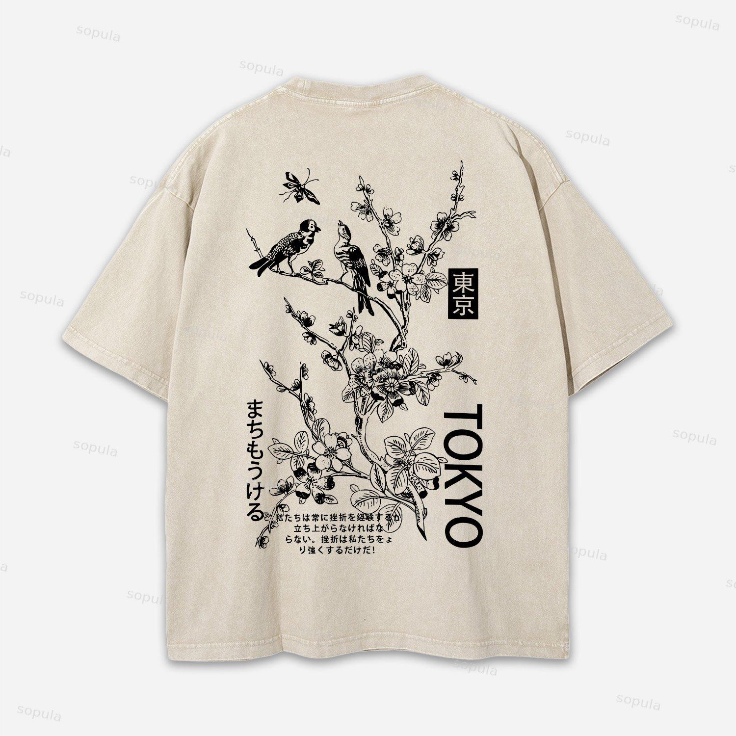 Vintage Little Angel Print Washed T-shirt Product Image