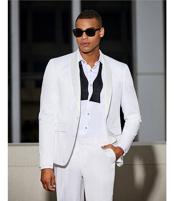 Murano Slim Fit Solid Sateen Long Sleeve Woven Shirt Product Image