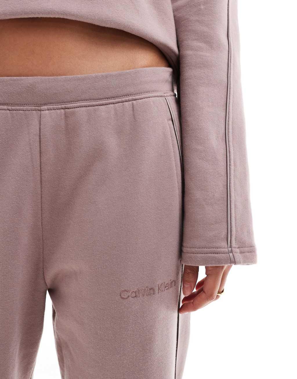 Calvin Klein Tonal Logo logo lounge sweatpants in sand Product Image