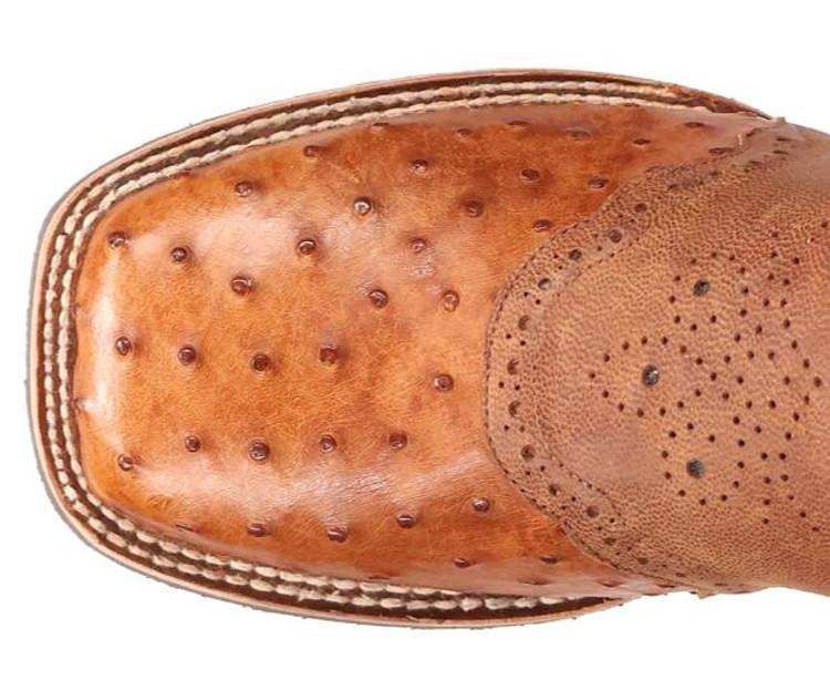 SALE Dan Post® Men's Martel Tan FQ Ostrich/Light Blue Square Toe Boots Product Image