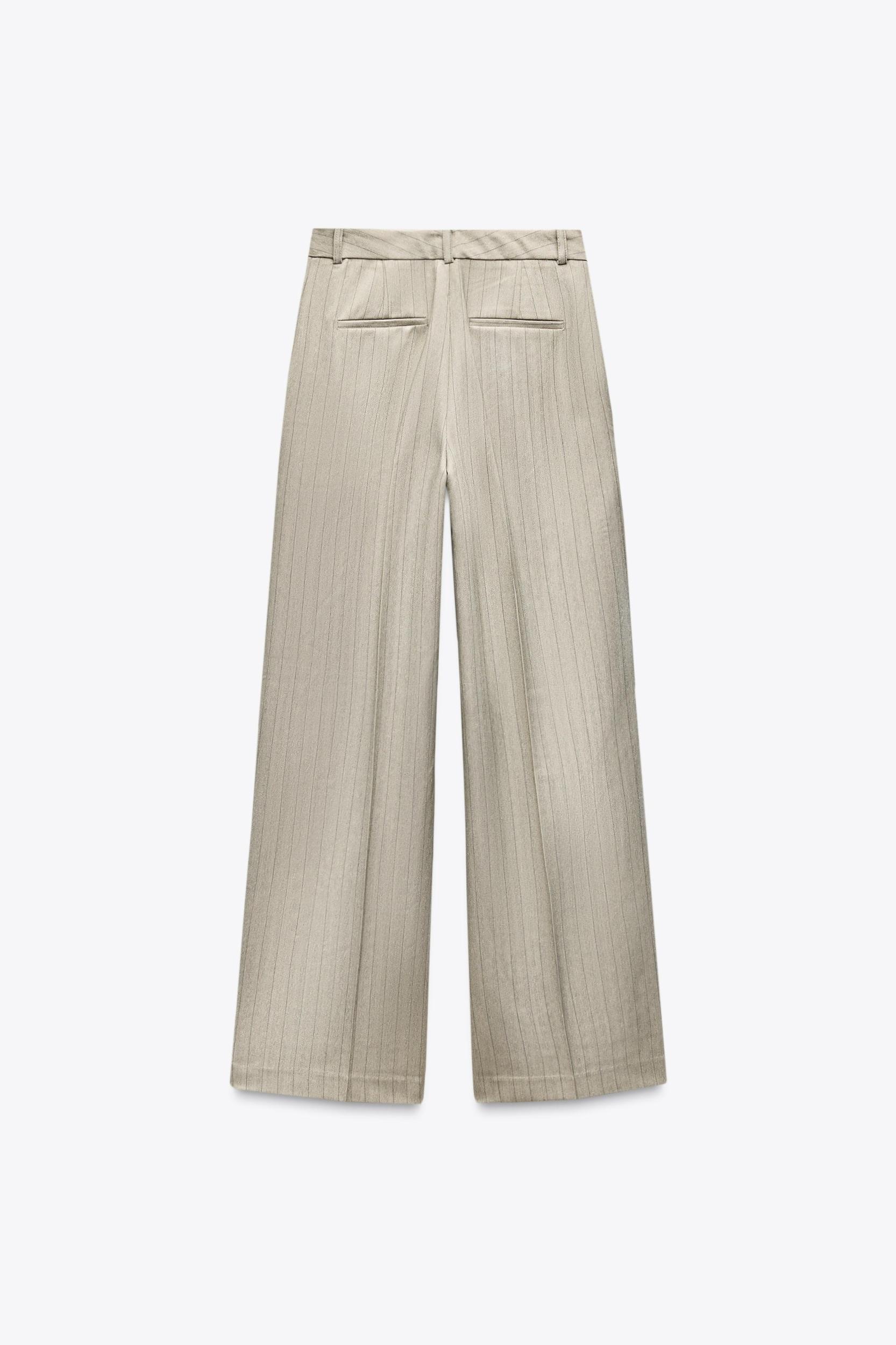 STRIPED HERRINGBONE PANTS Product Image