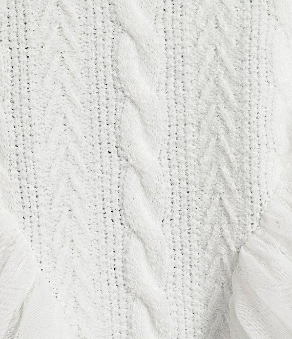 GB Mesh Tulle Cable Knit Sweater Product Image
