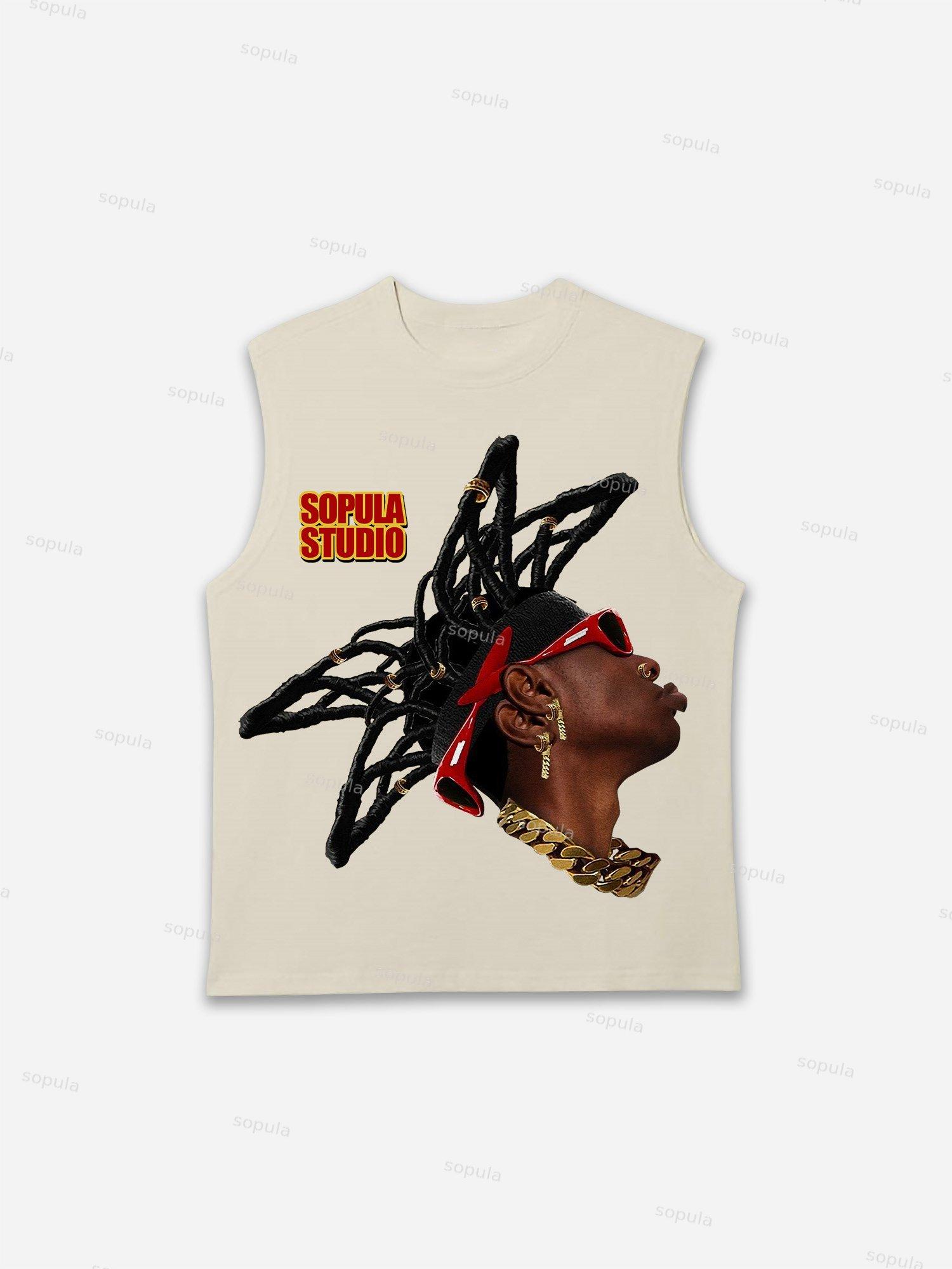 Street Drip Portrait Print Tank Top Product Image