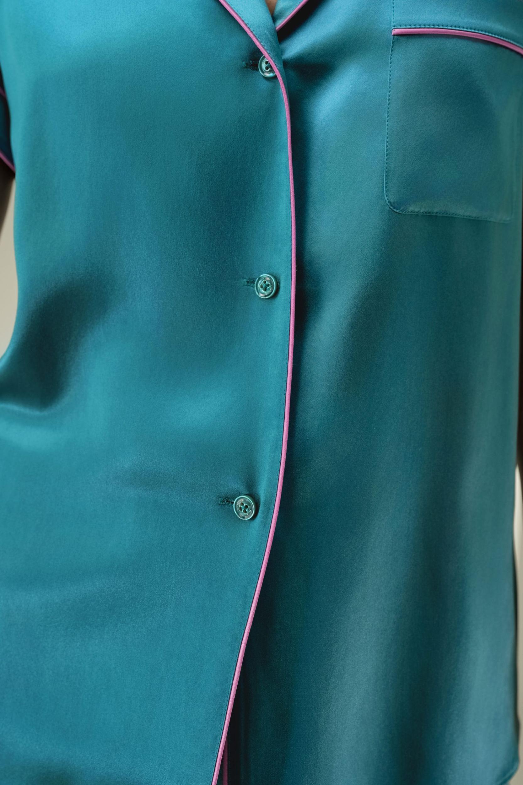 LSxES Contrast-Trimmed Silk Shirt Product Image