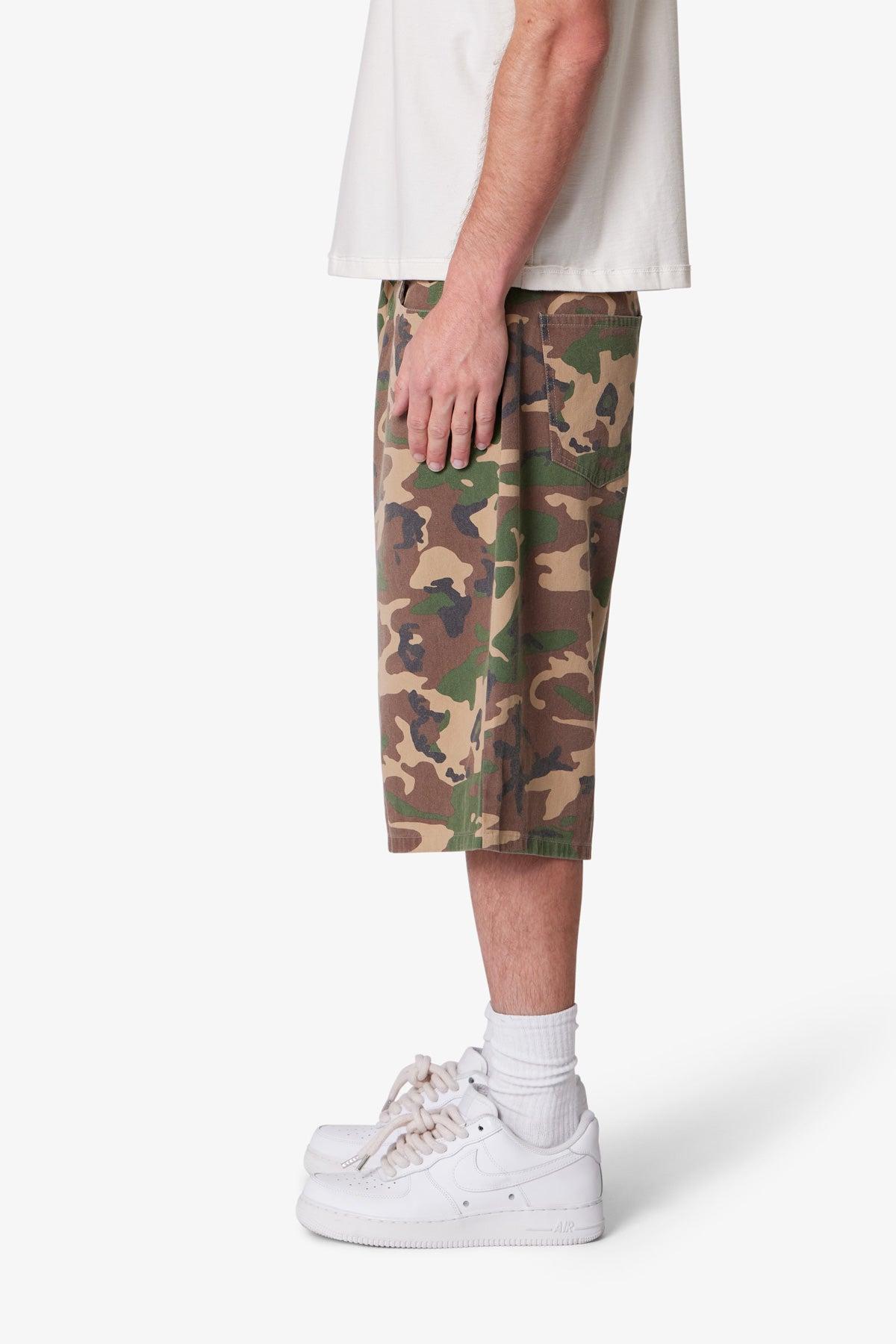 Baggy Camo Twill Shorts - Woodland Camo Product Image