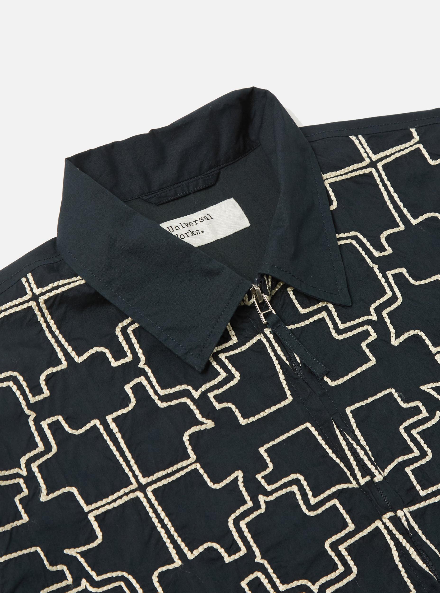 Universal Works Club Jacket in Navy Mitla Broadcloth Product Image