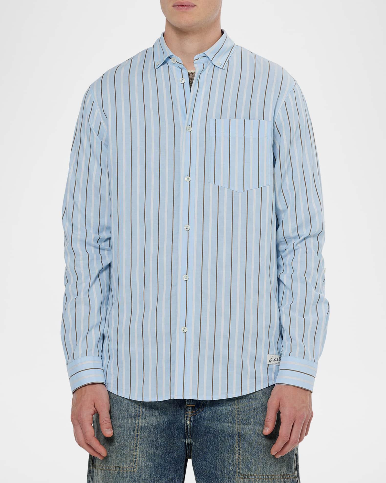 Men's Regular-Fit Dobby Stripe Sport Shirt Product Image