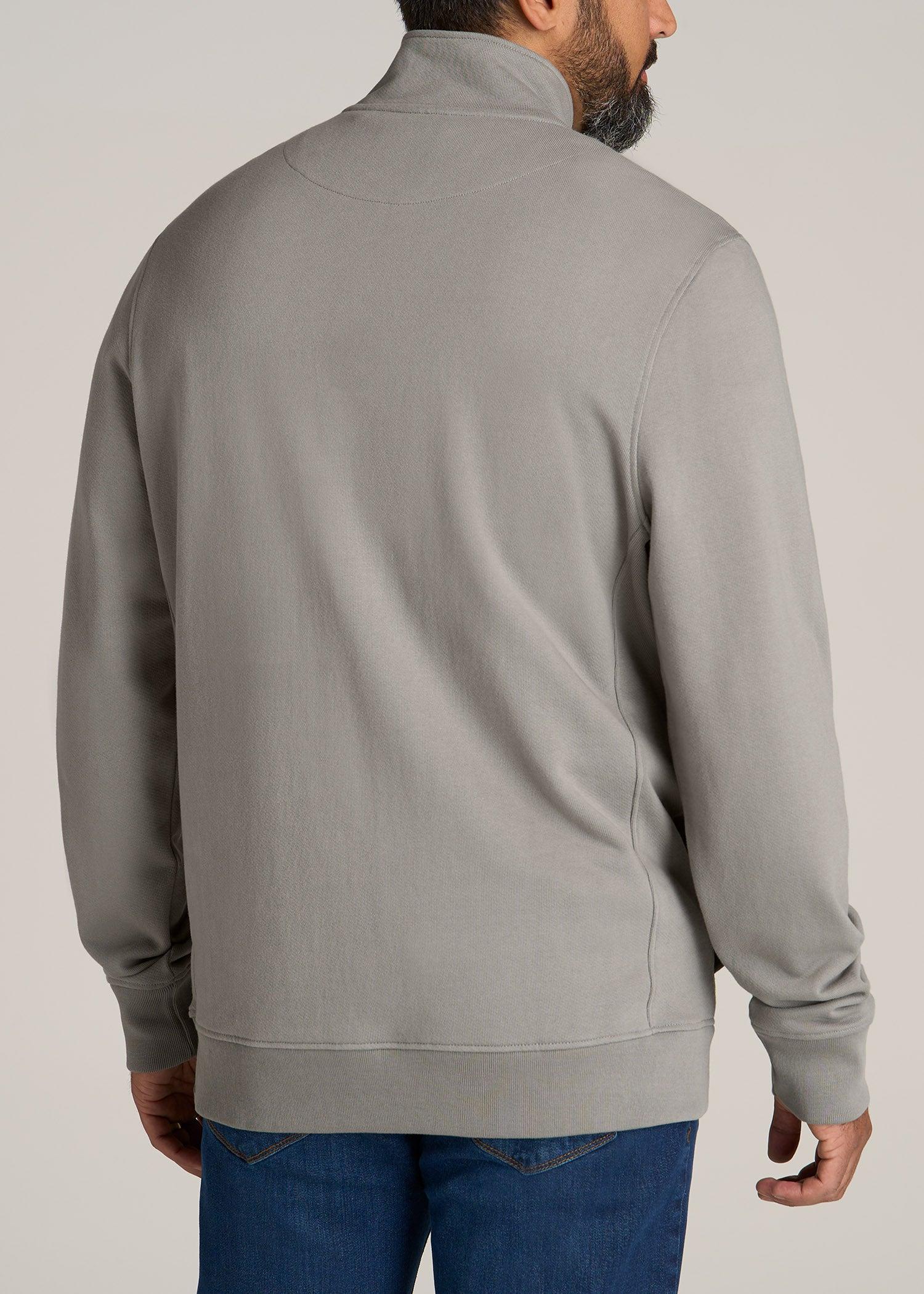 LJ&S Heavyweight Quarter-Zip Men's Tall Pullover in Pewter Product Image