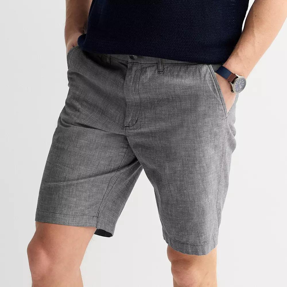 Men's Sonoma Goods For Life® 11" Flexwear Flat Front Shorts, Size: 31 11 IN, Black Chambray Product Image