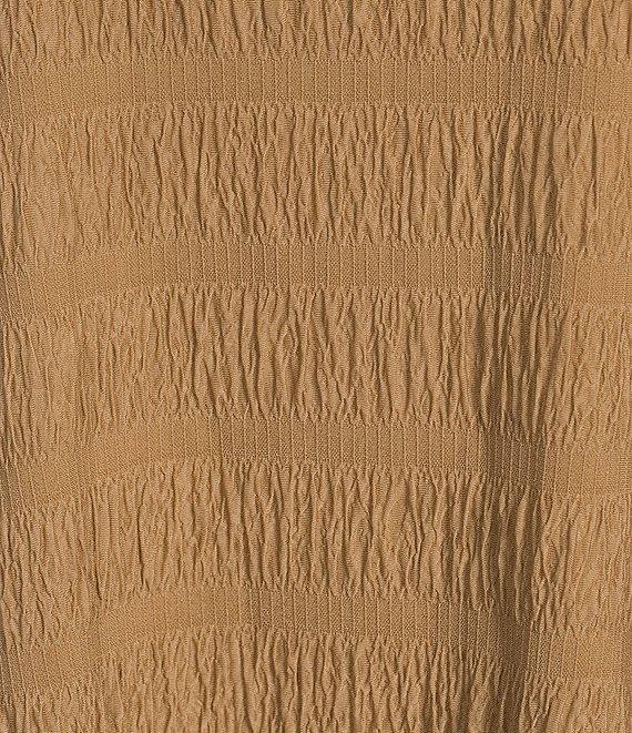 Multiples Plus Size Pucker Double Knit Jacquard Scoop Neck 3/4 Sleeve Pullover Knit Top Product Image