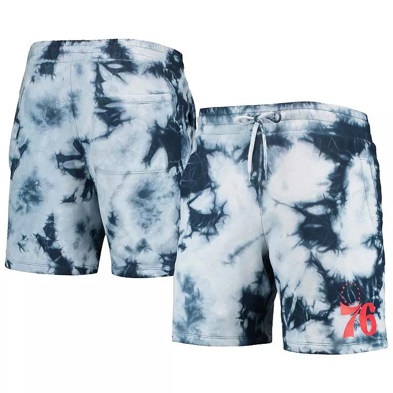 Men's New Era Royal Philadelphia 76ers Fleece Tie-Dye Shorts,  Product Image