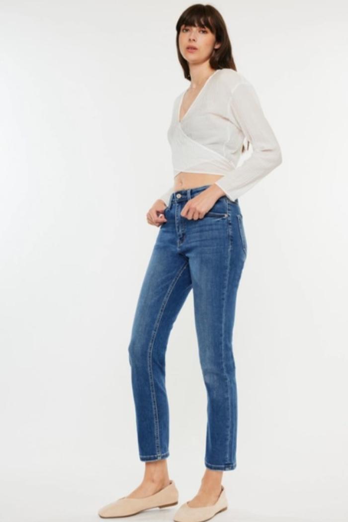 High Rise Slim Straight Jeans Product Image