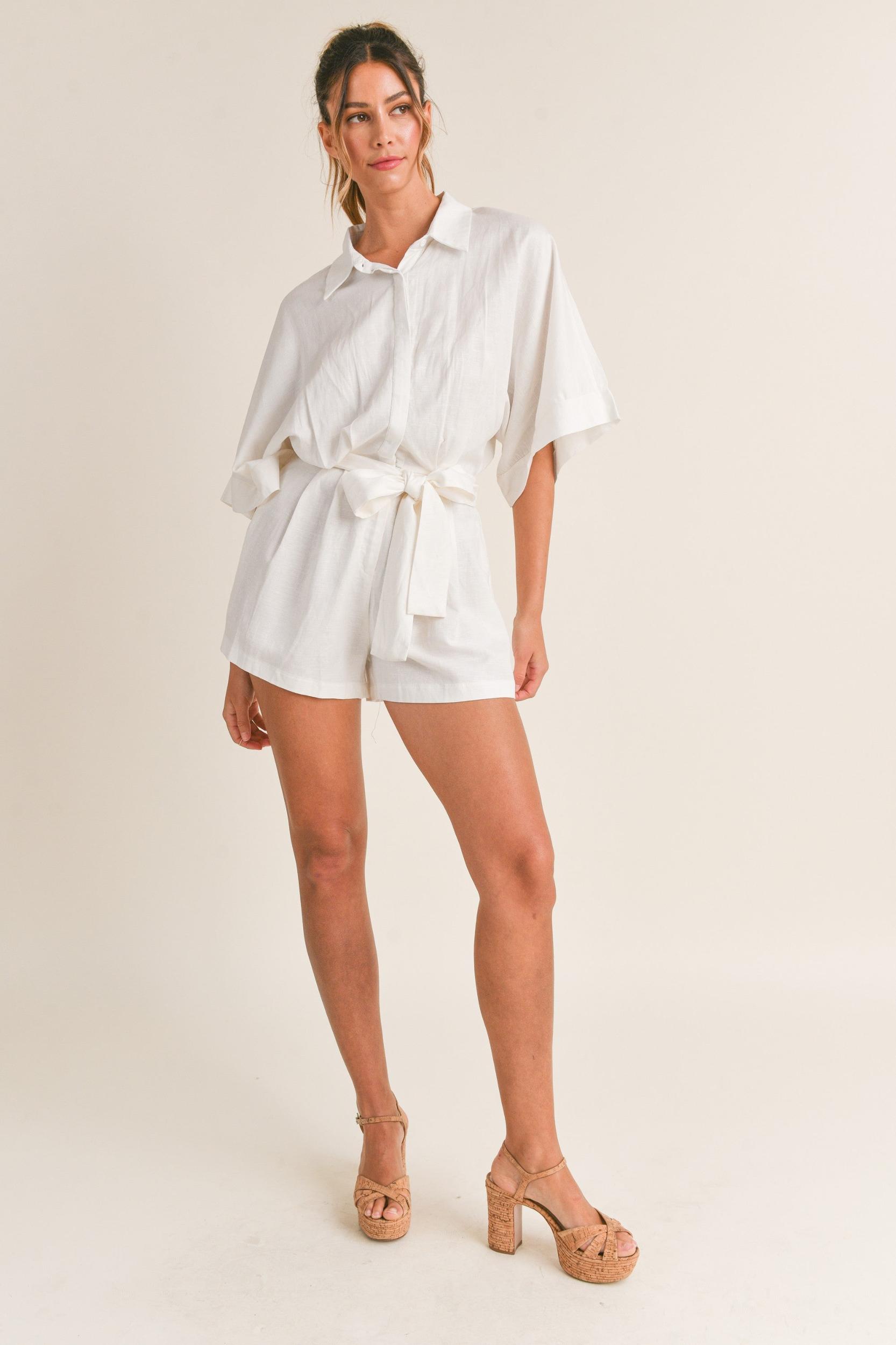 Shirts Button Down Romper Product Image