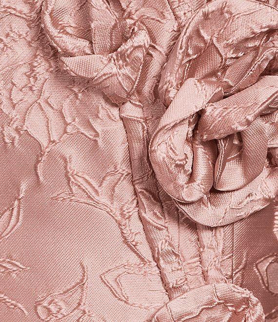 Muse by Marchesa Petal Floral Jacquard Strapless Neck Sleeveless Applique A-Line Mini Dress Product Image