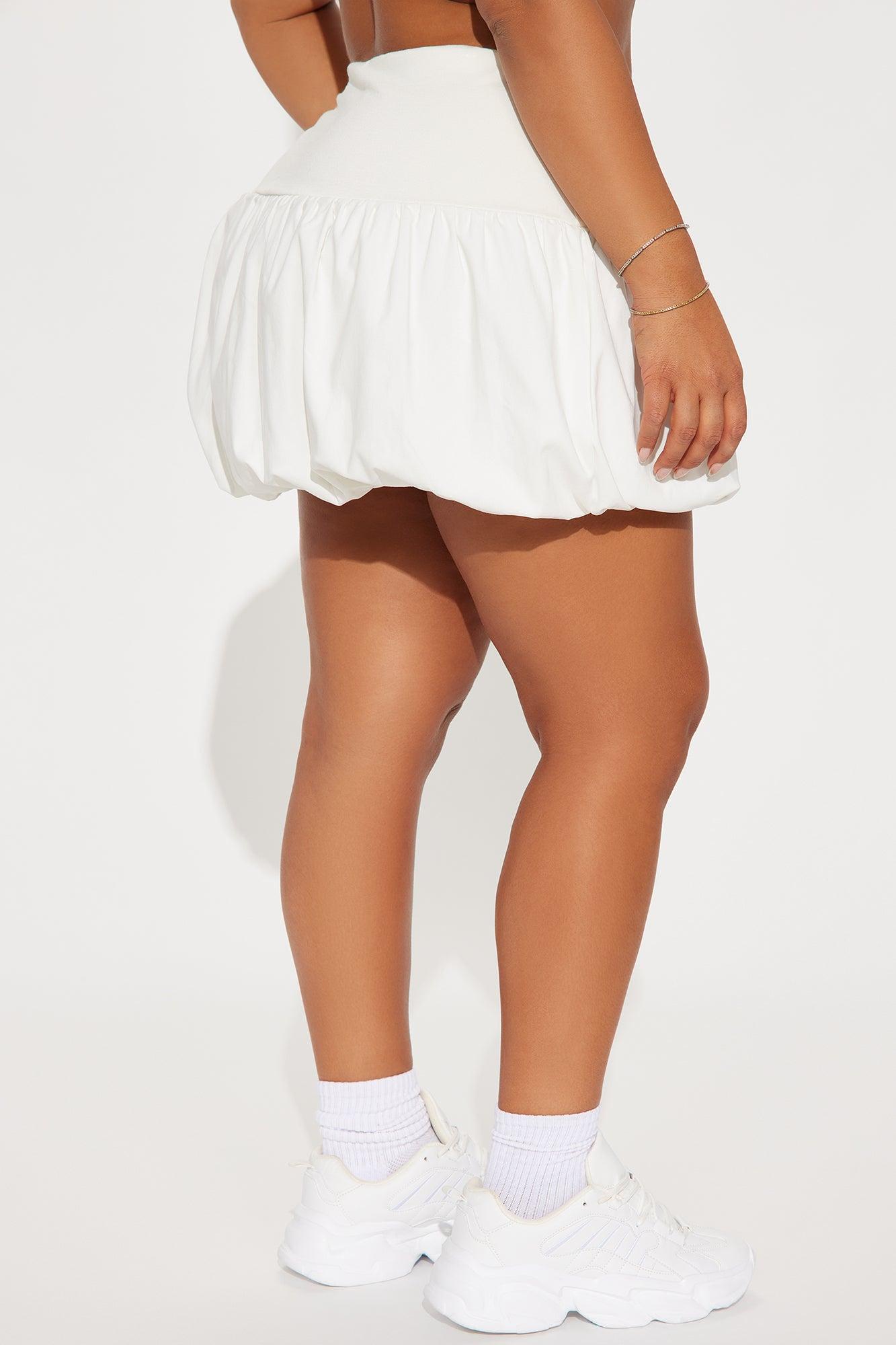 Kate Bubble Hem Mini Skirt - Cream Product Image