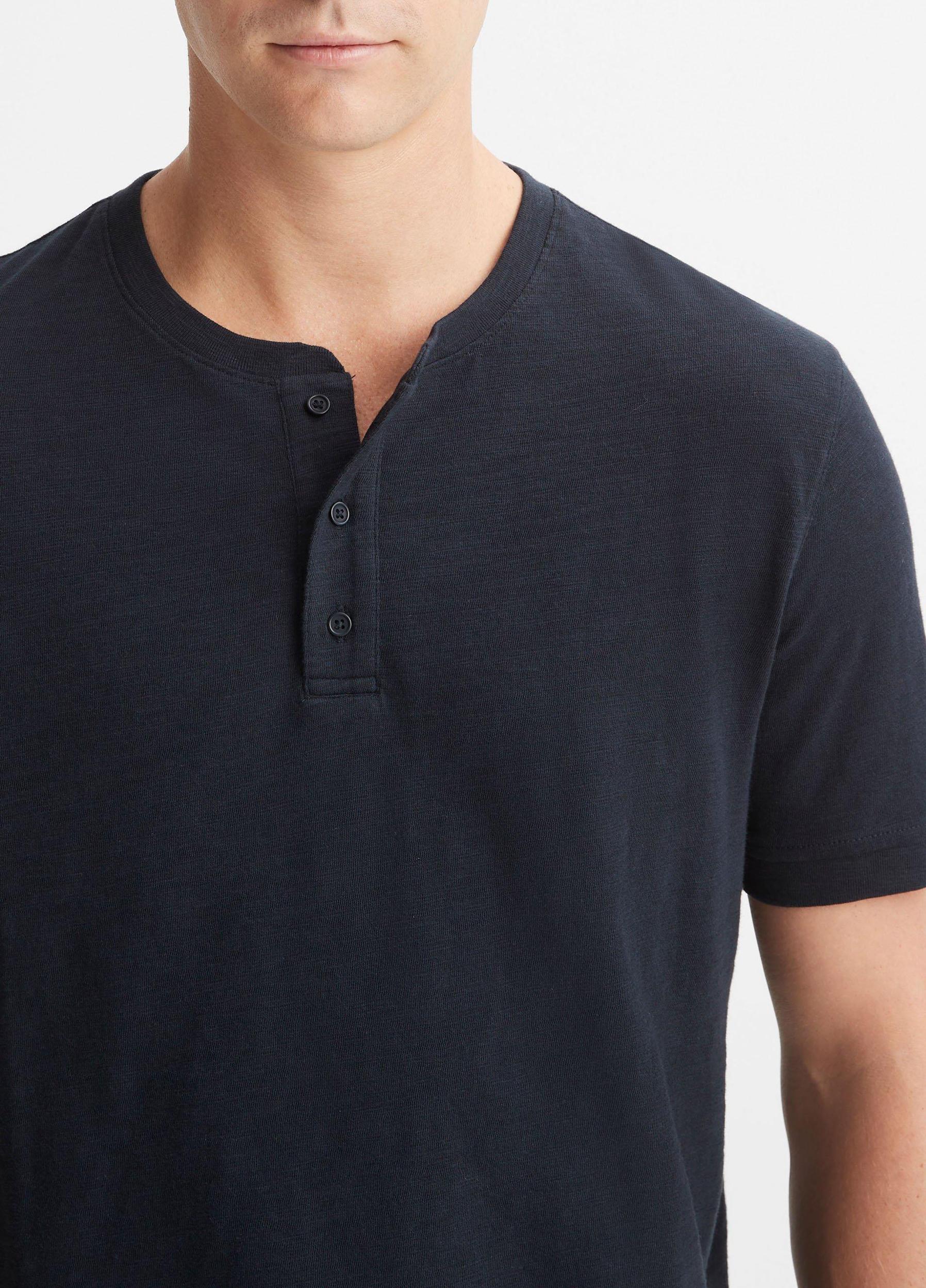 Slub Cotton Short Sleeve Henley Product Image