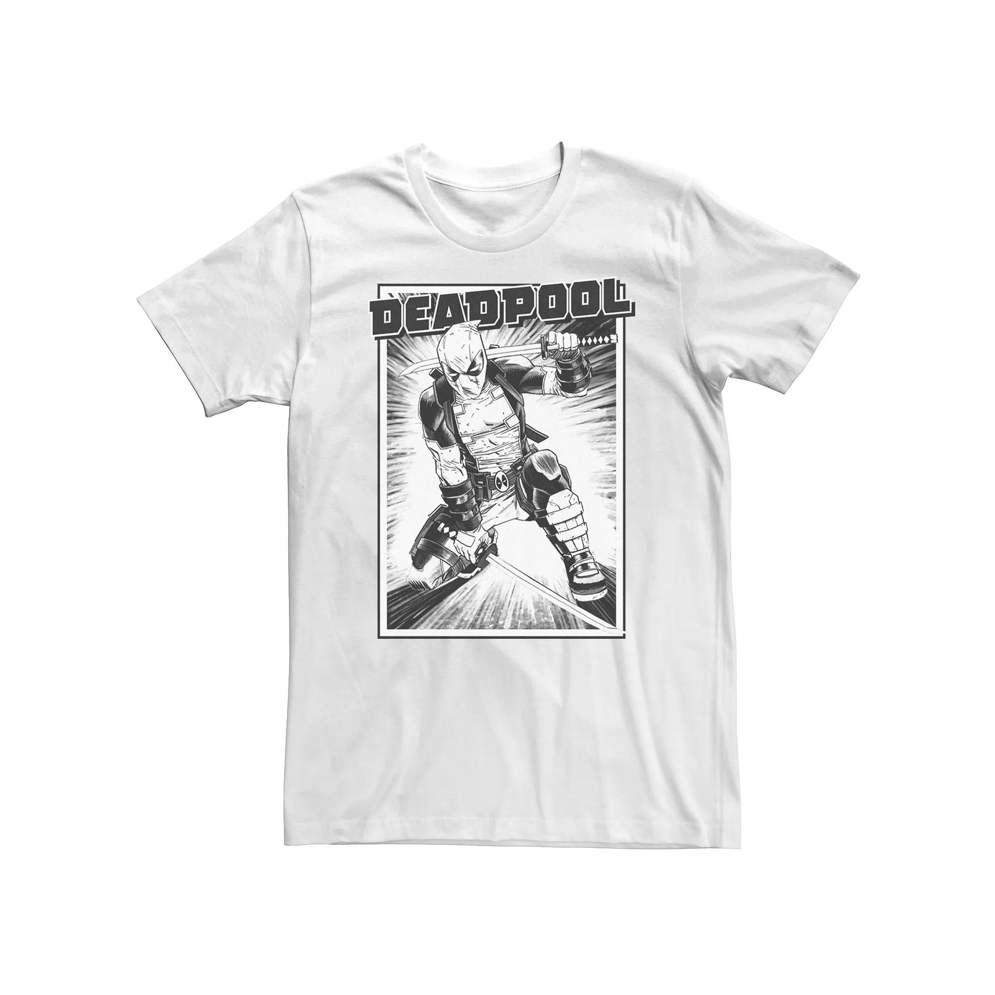 Big & Tall Marvel Black & White Samurai Stance Tee, Men's,  Product Image