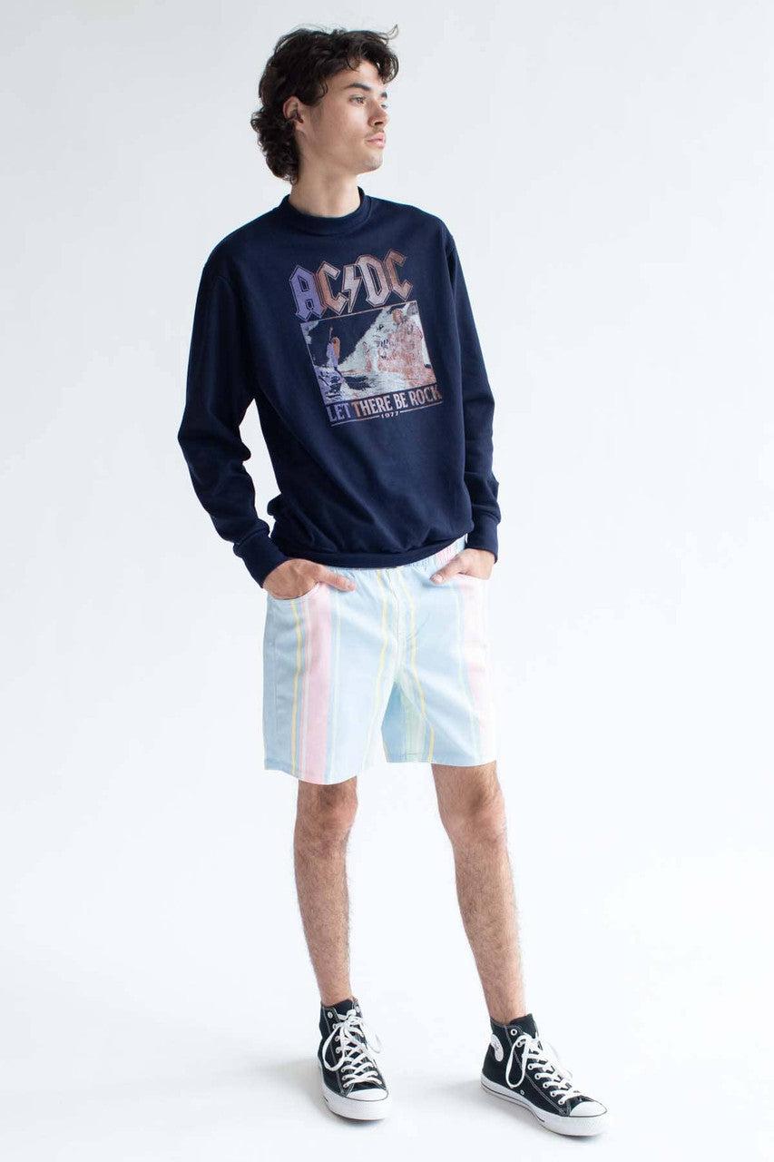 Pastel Striped Stretch Twill Shorts Product Image