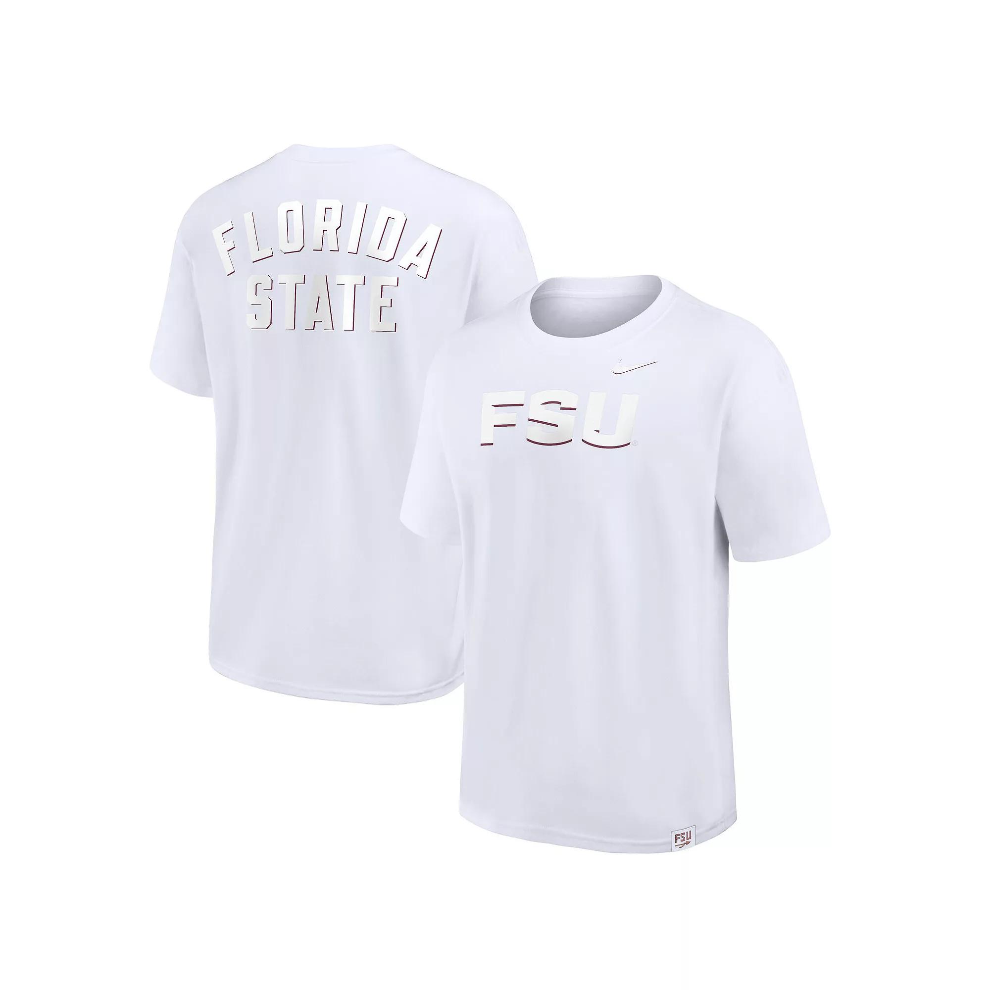 Men's Nike White Florida State Seminoles 2-Hit Statement Max90 T-Shirt,  Product Image