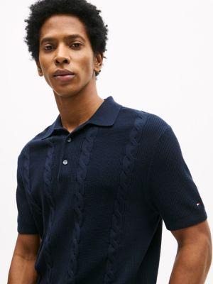Cable Knit Polo Sweater Product Image