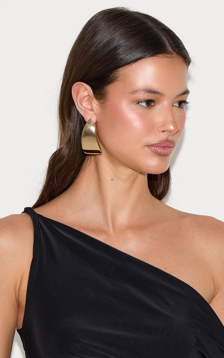  Gold Square Oversized Statement Earrings Product Image