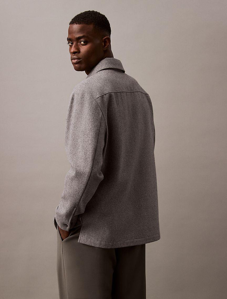 Wool Blend Relaxed Shirt Jacket Product Image