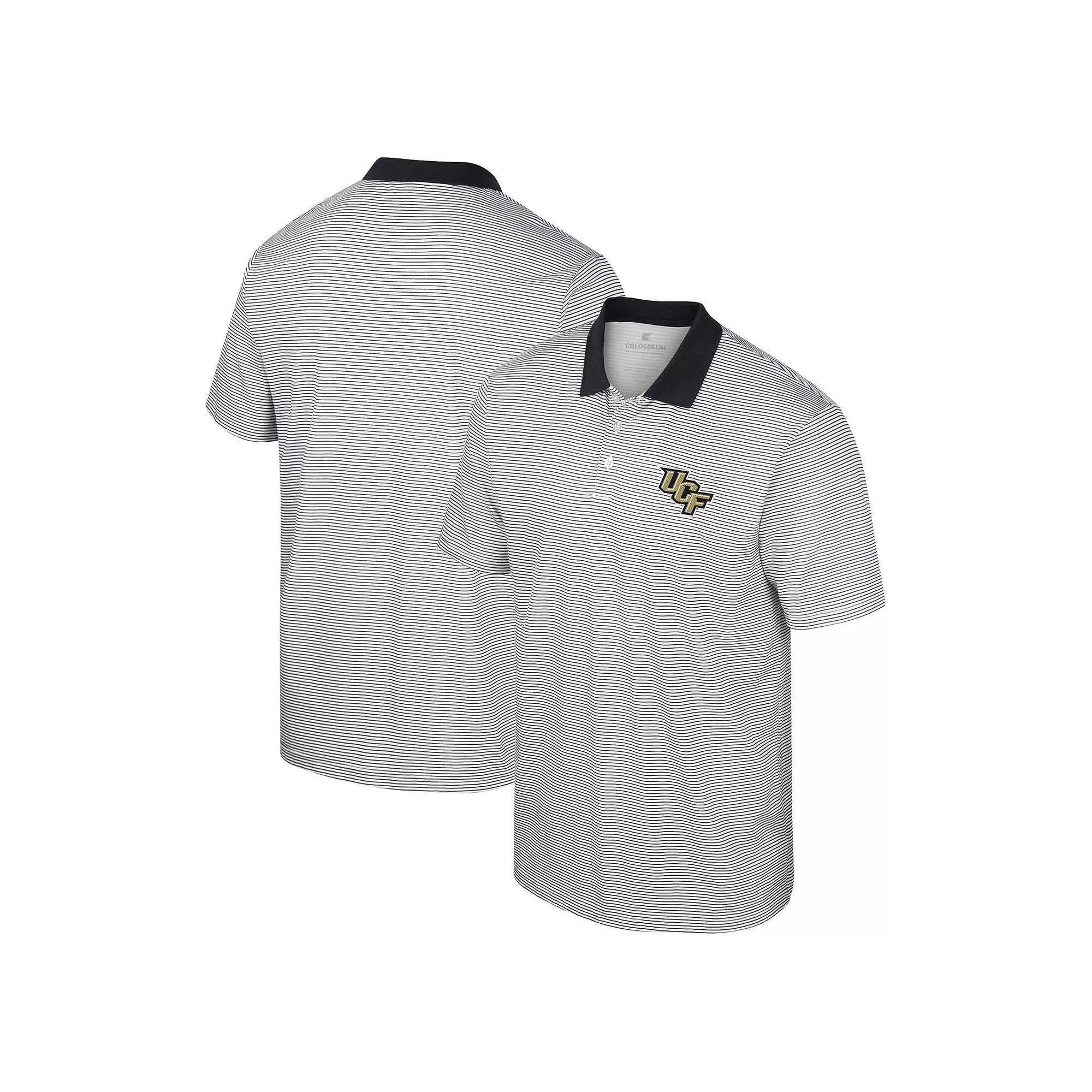 Men's Colosseum White/Black Providence Friars Print Stripe Polo,  Product Image