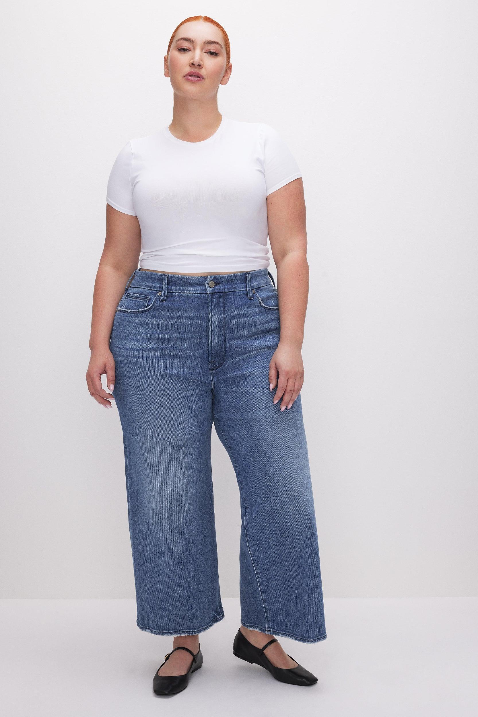 GOOD WAIST CROPPED PALAZZO JEANS | INDIGO338 Product Image