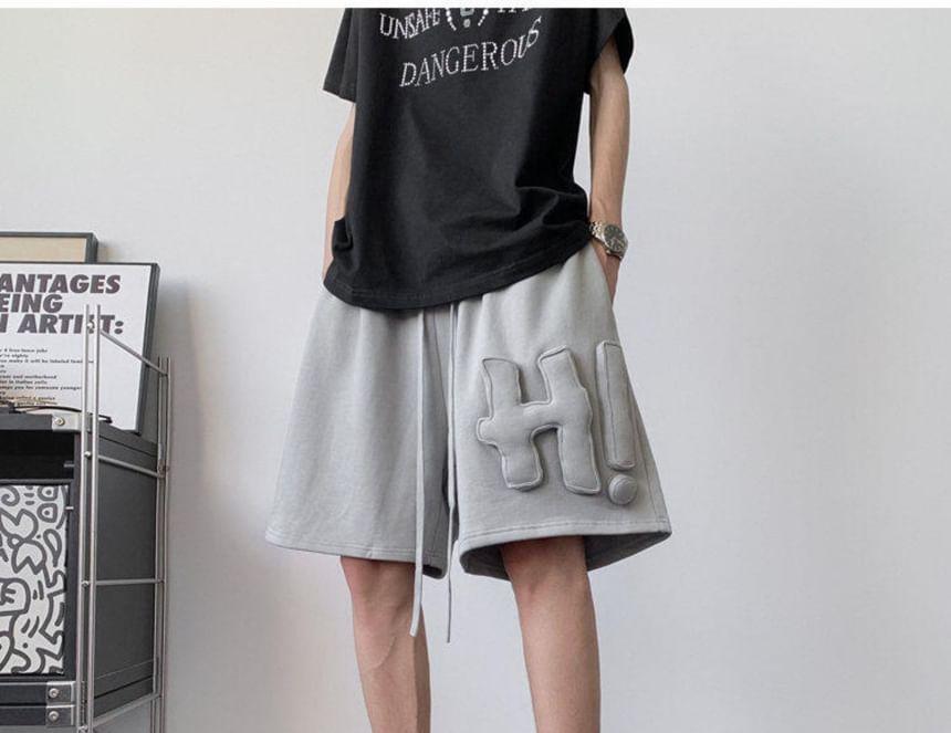 Mid Rise Plain Lettering Shorts Product Image